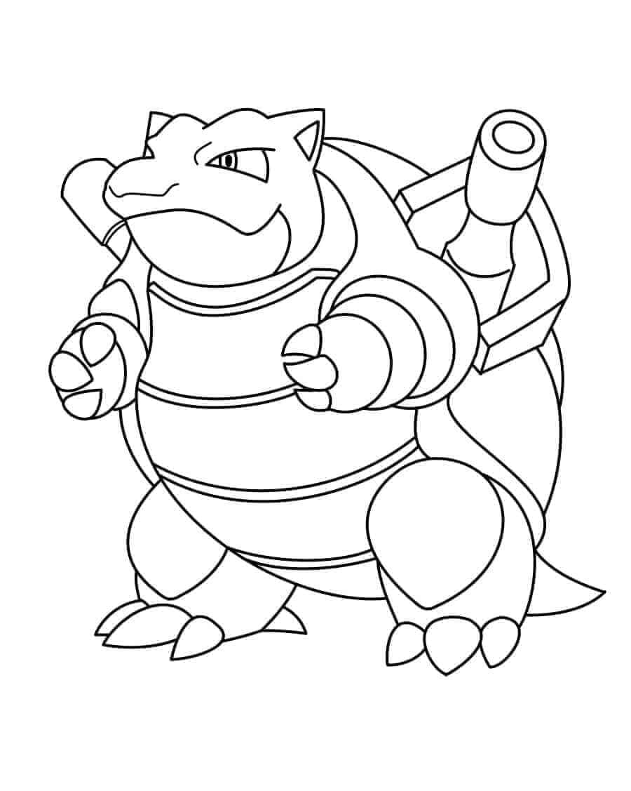 Blastoise Stampabile Gratis da colorare