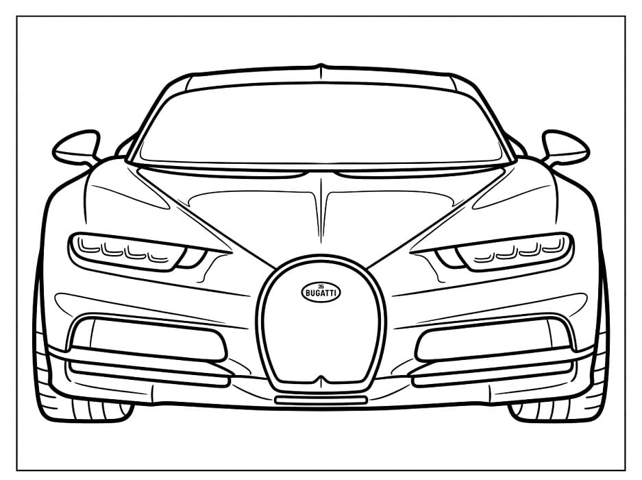 Bugatti Auto in Guida da colorare