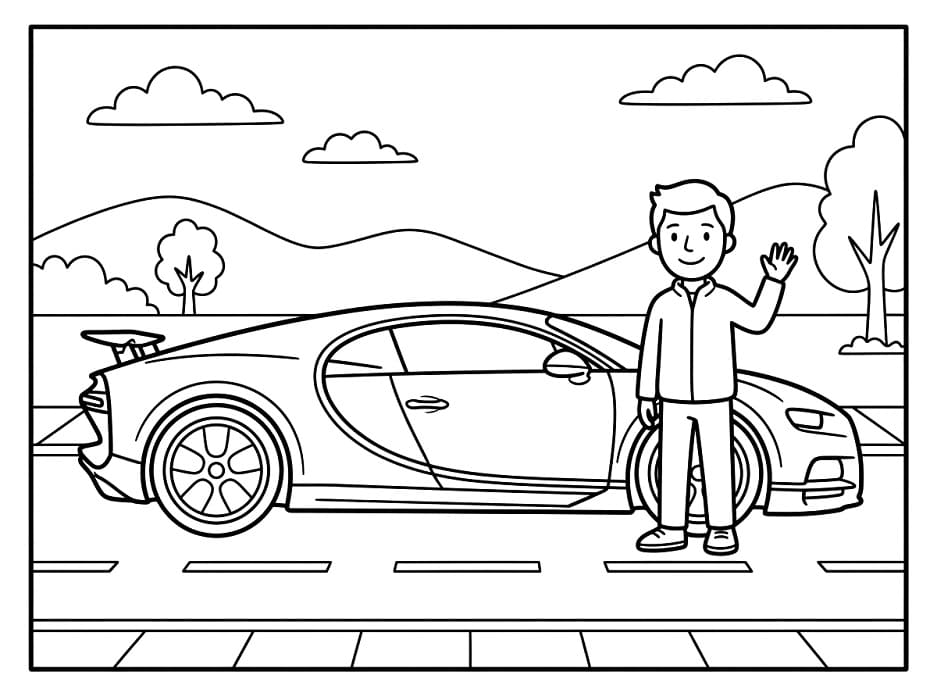 Bugatti Stampabile Gratis da colorare