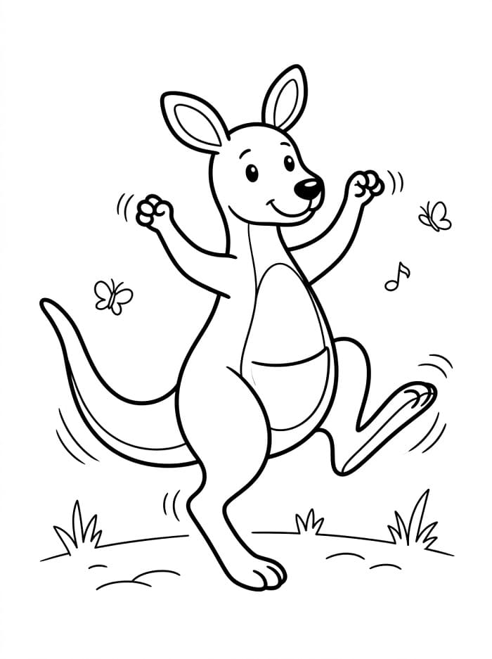 Canguro Adorabile da colorare