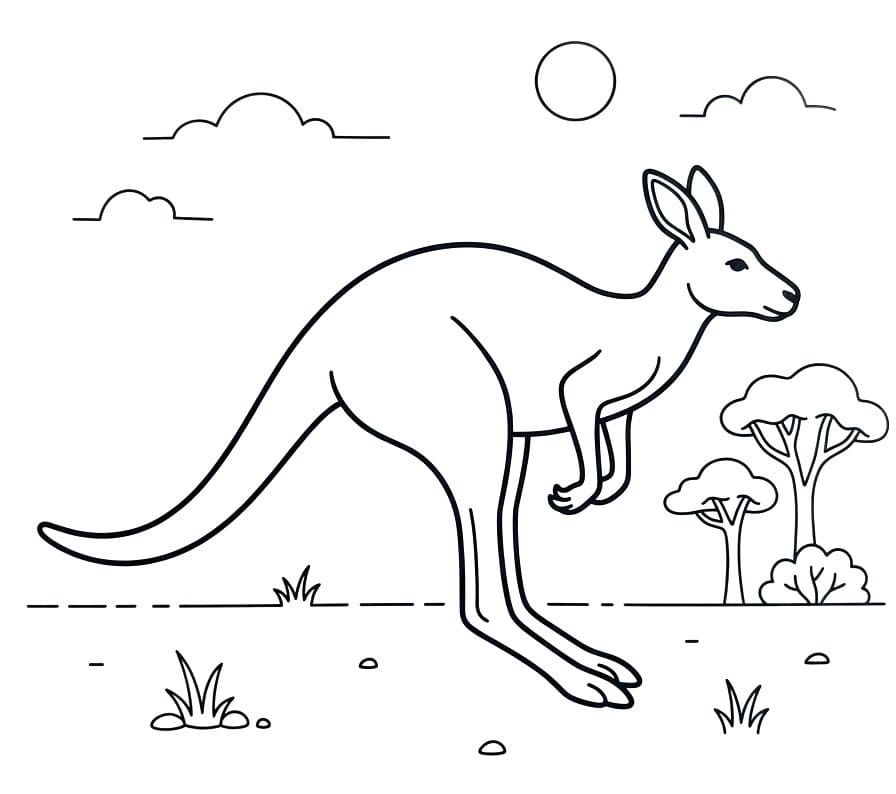 Canguro Figo da colorare