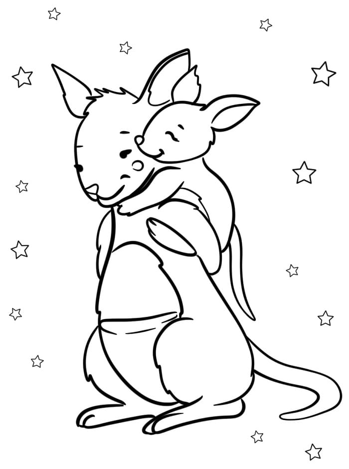 Canguro Gratis per Bambini da colorare