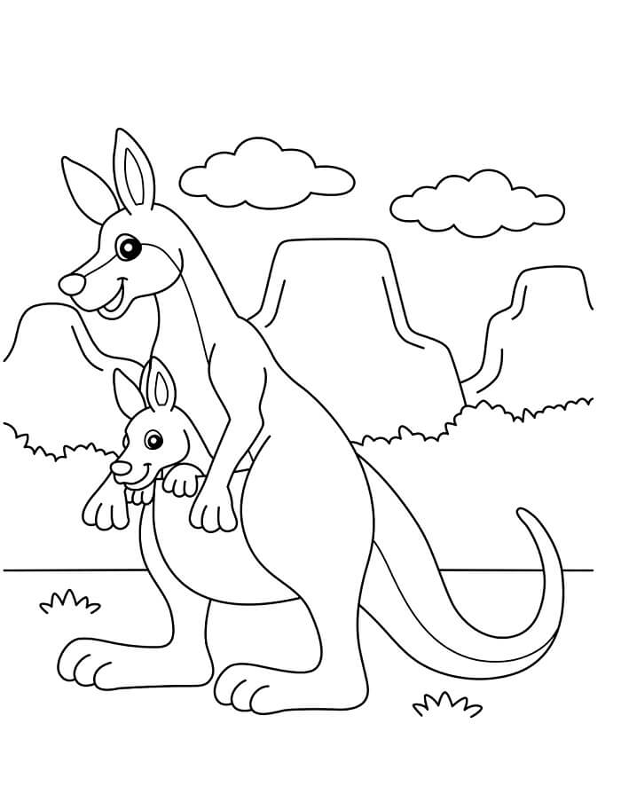 Canguro Immagine Stampabile da colorare