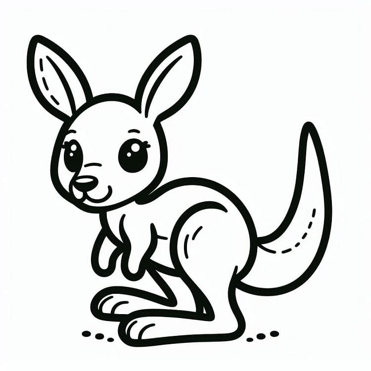 Canguro Stampabile Gratis da colorare