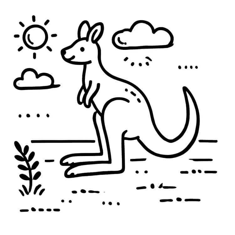 Canguro Stampabile per Piccoli da colorare