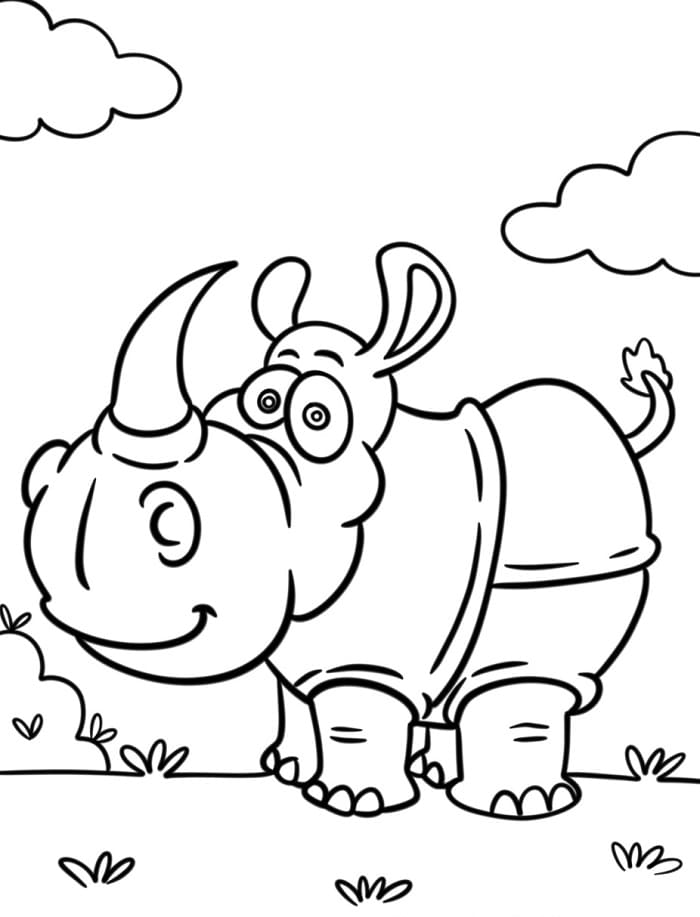 Cucciolo di rinoceronte da colorare