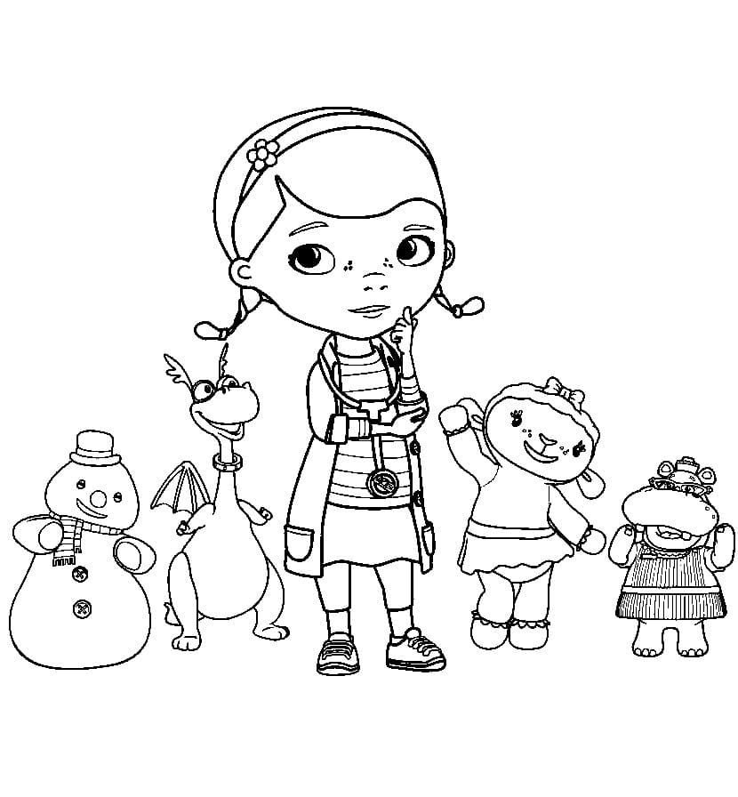Dottoressa Peluche Gratis per Bambini da colorare