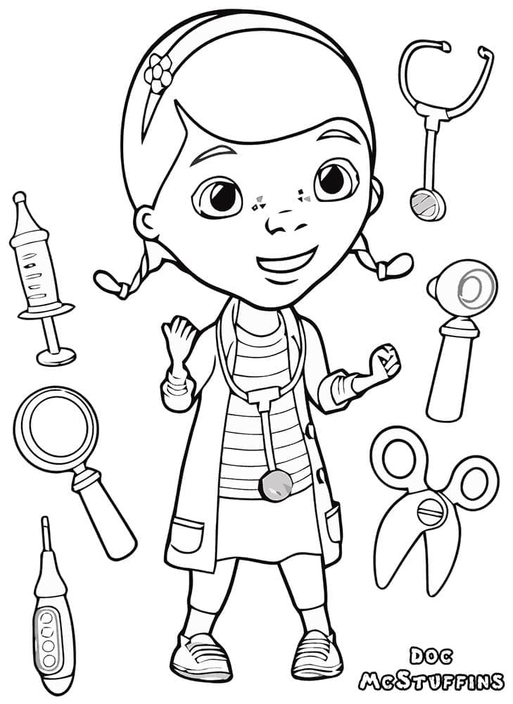 Dottoressa Peluche per Bimbi da colorare