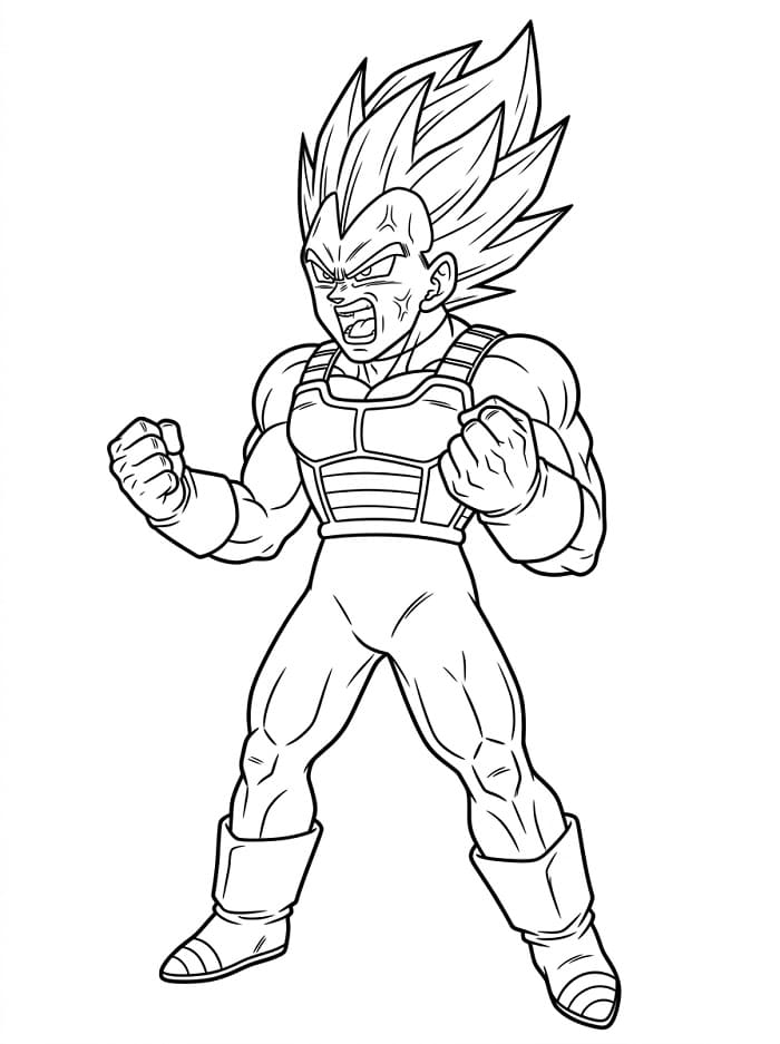 Dragon Ball Vegeta da colorare