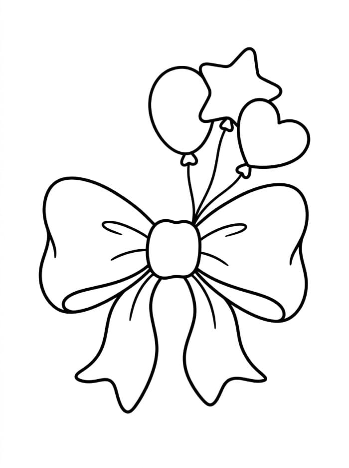 Fiocco per bambina da colorare