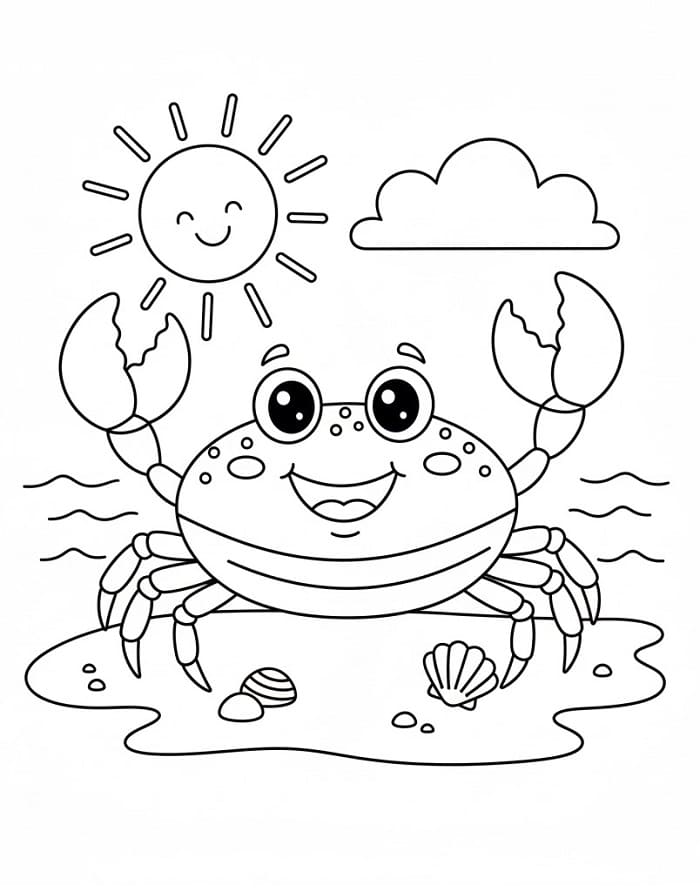 Granchio Regalo da colorare