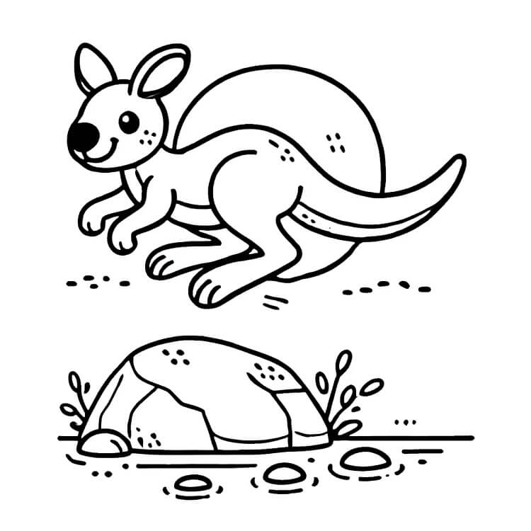 Gratis Canguro per Bimbi da colorare