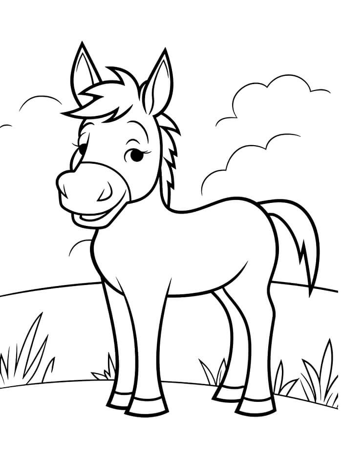 Gratis Immagine Asino da colorare