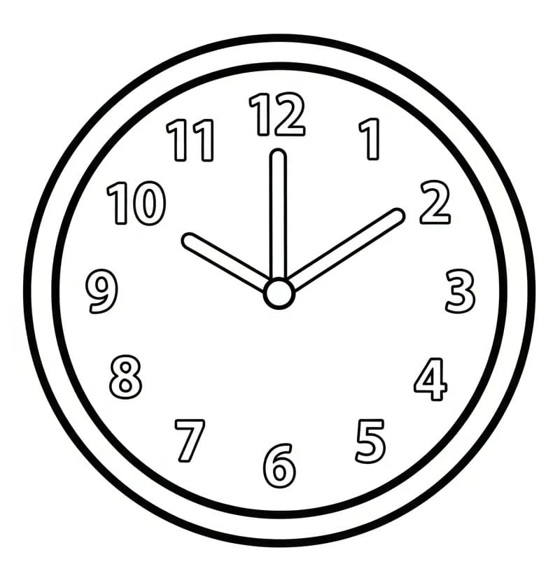 Gratis Orologio Stampabile da colorare