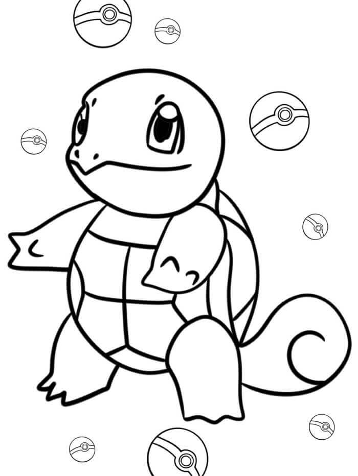 Gratis Squirtle da Stampare da colorare