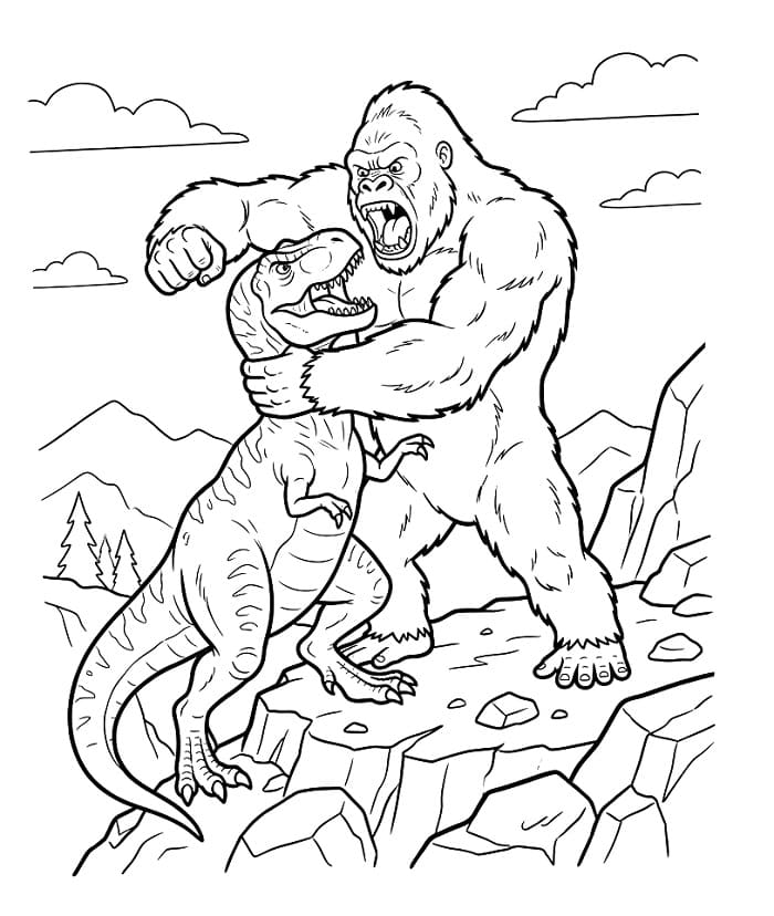 King Kong da colorare