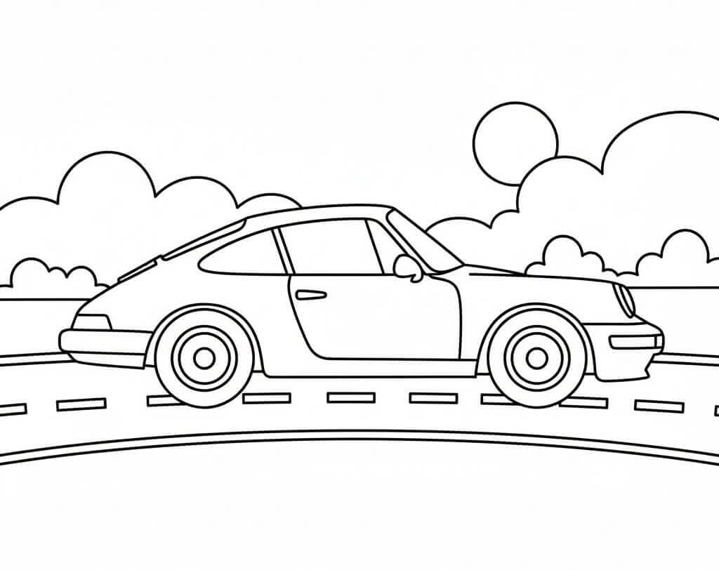 Immagine Porsche gratuita da colorare