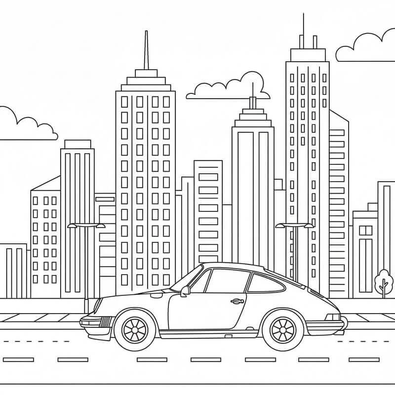 Immagine Porsche da colorare