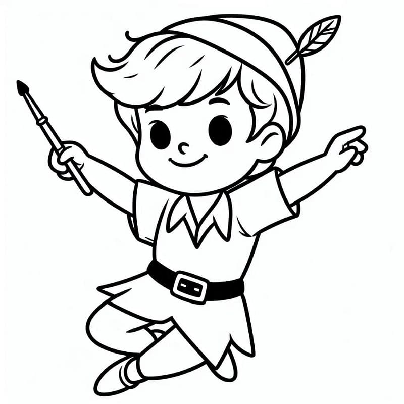 Immagine gratuita di Peter Pan da colorare