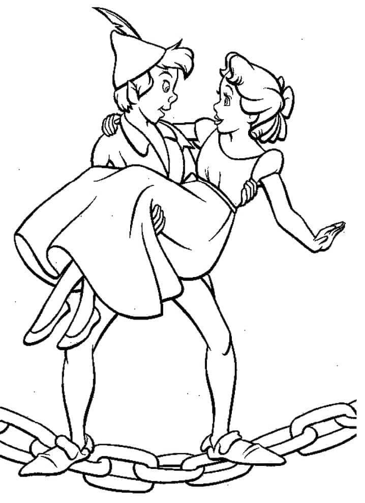 Immagine stampabile di Peter Pan da colorare