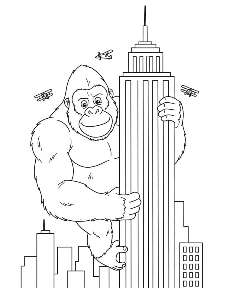 King Kong Fantastico da colorare