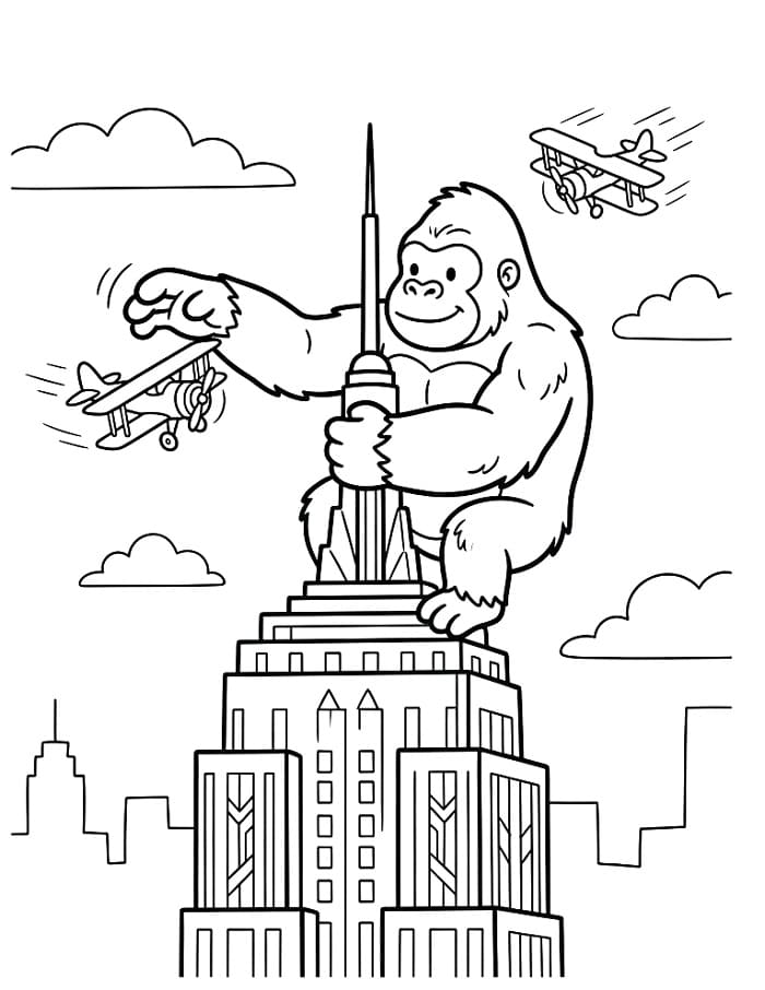 King Kong Gigante da colorare