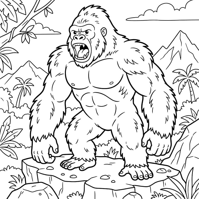 King Kong Stampabile per Piccoli da colorare