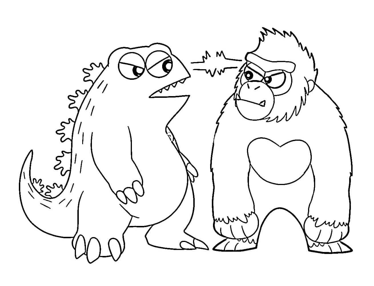 King Kong per Bimbi di 3 Anni da colorare