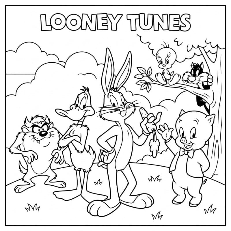 Looney Tunes Facile da colorare