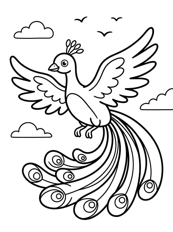 Pavone adorabile da colorare