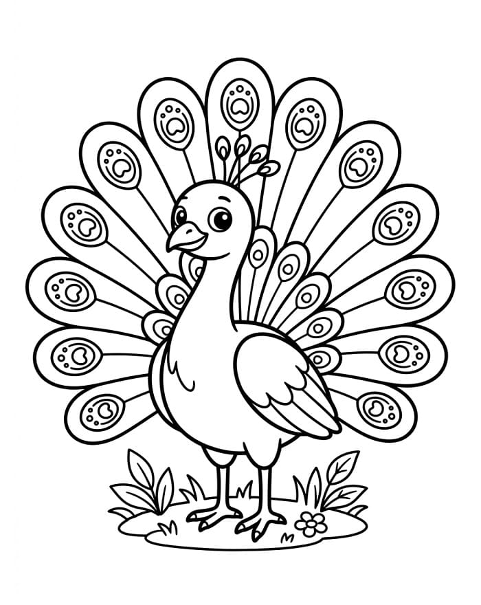 Pavone da stampare da colorare