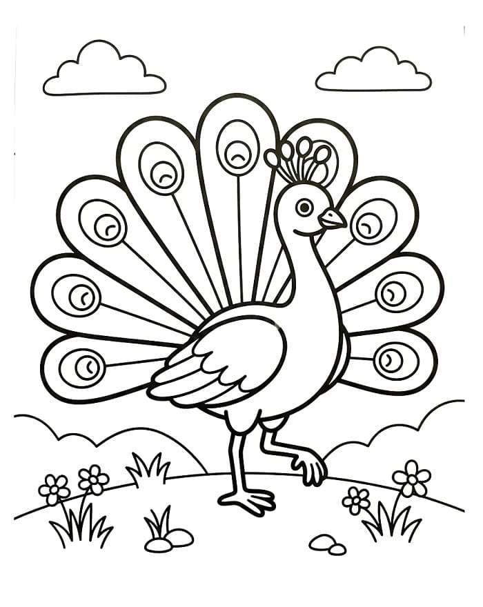 Pavone fantastico da colorare