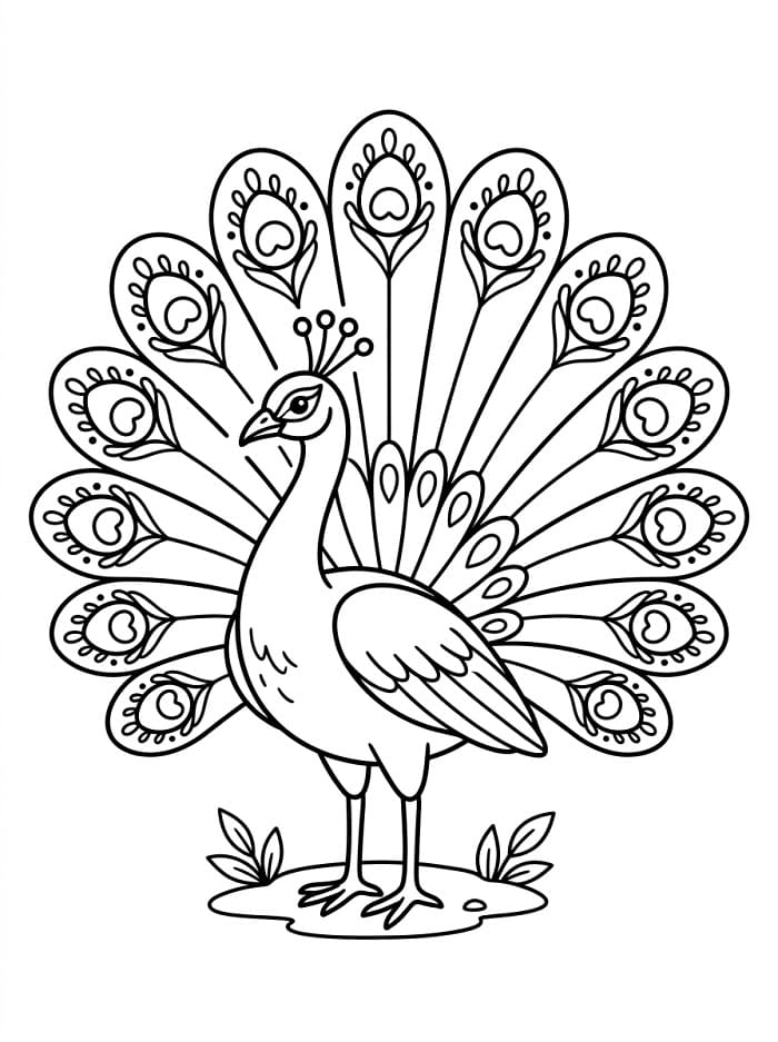 Pavone gratuito da colorare