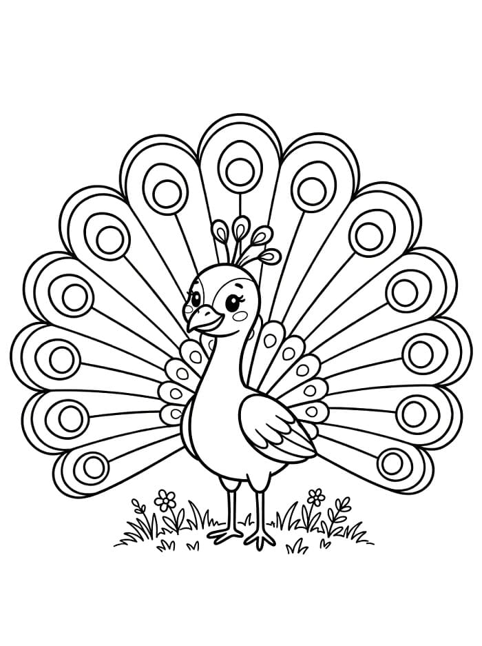 Pavone meraviglioso da colorare