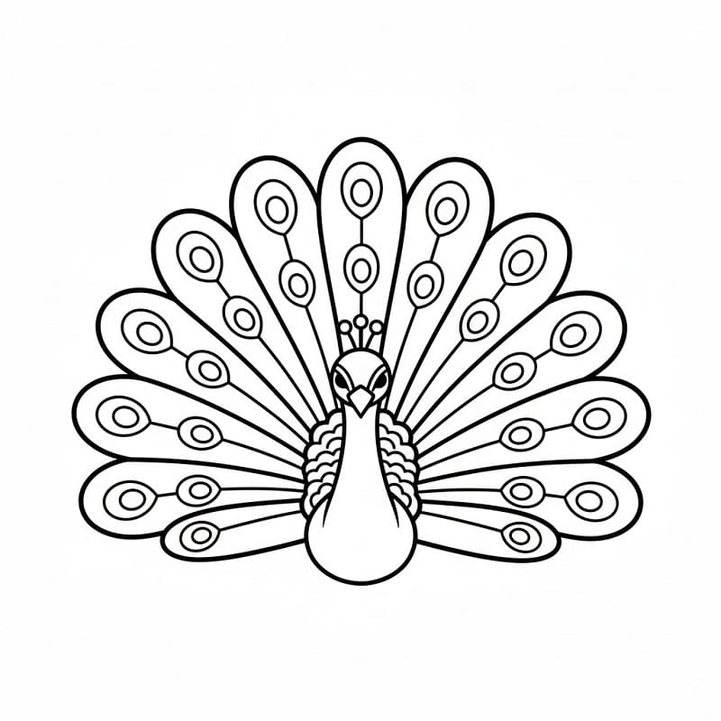 Pavone per bambini da colorare