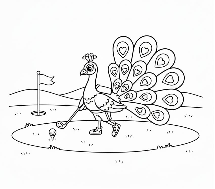 Pavone per la stampa da colorare