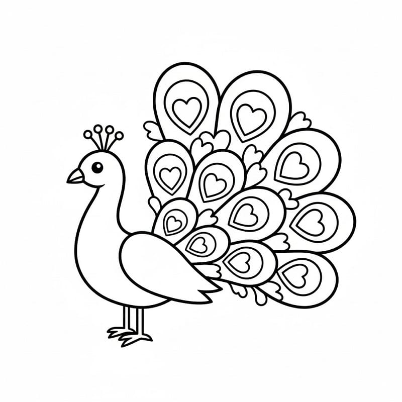 Pavone senza costo da colorare