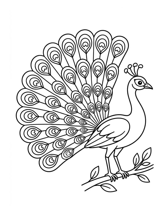 Pavone stampabile gratuito da colorare