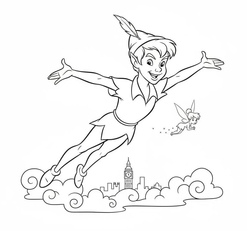 Peter Pan cartone animato da colorare
