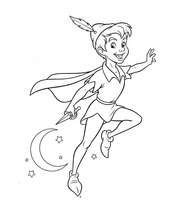 Peter Pan divertente da colorare