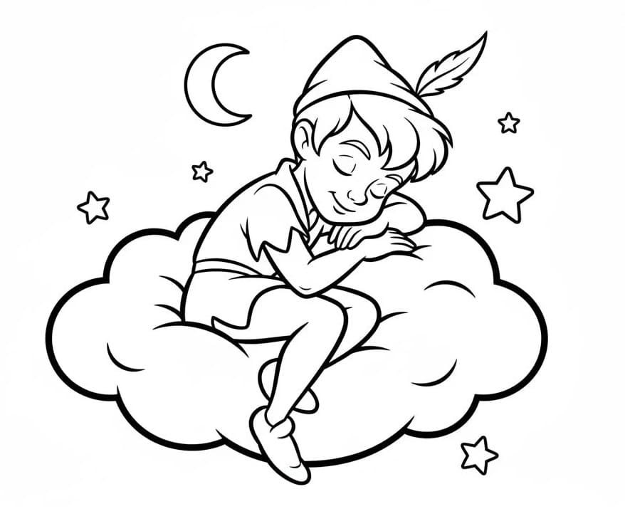 Peter Pan facile da colorare