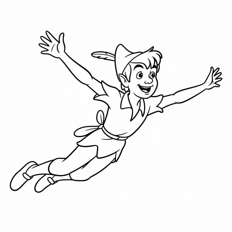Peter Pan fantastico da colorare