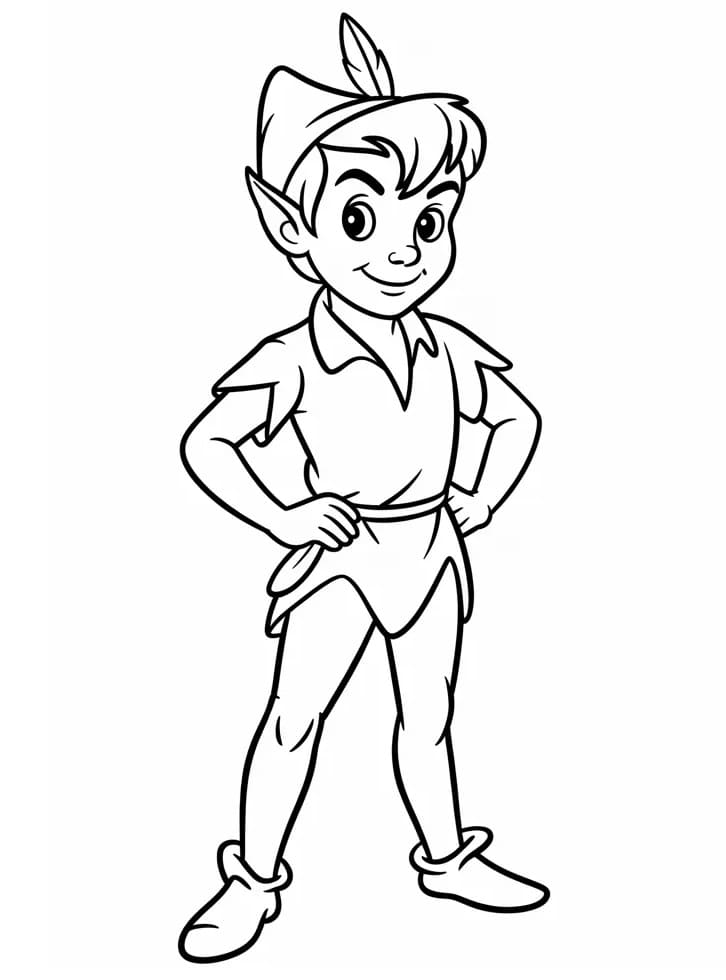 Peter Pan felice da colorare