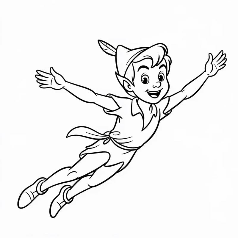 Peter Pan molto carino da colorare