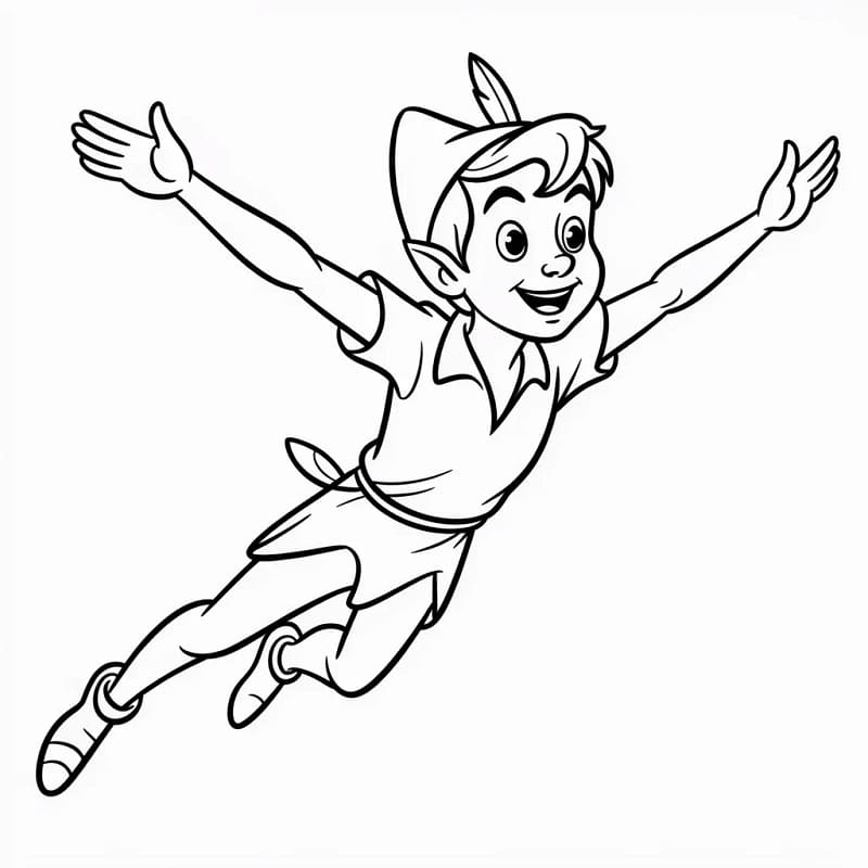 Peter Pan semplice da colorare