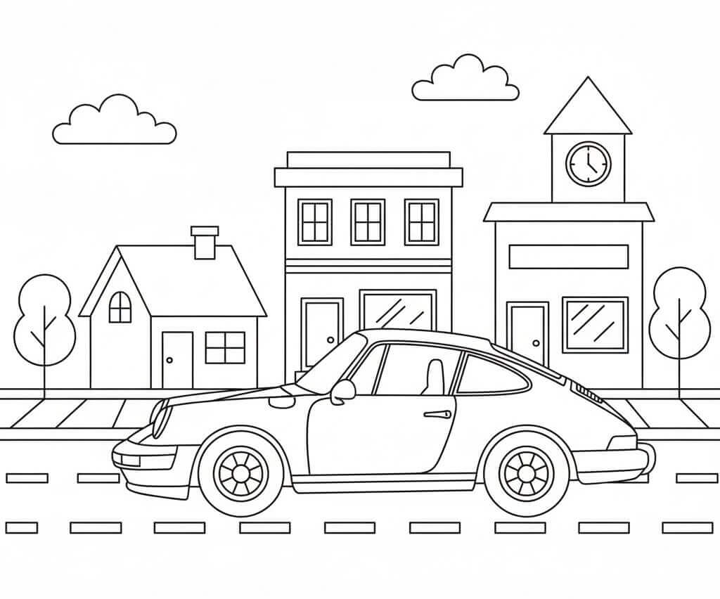 Porsche cool da colorare