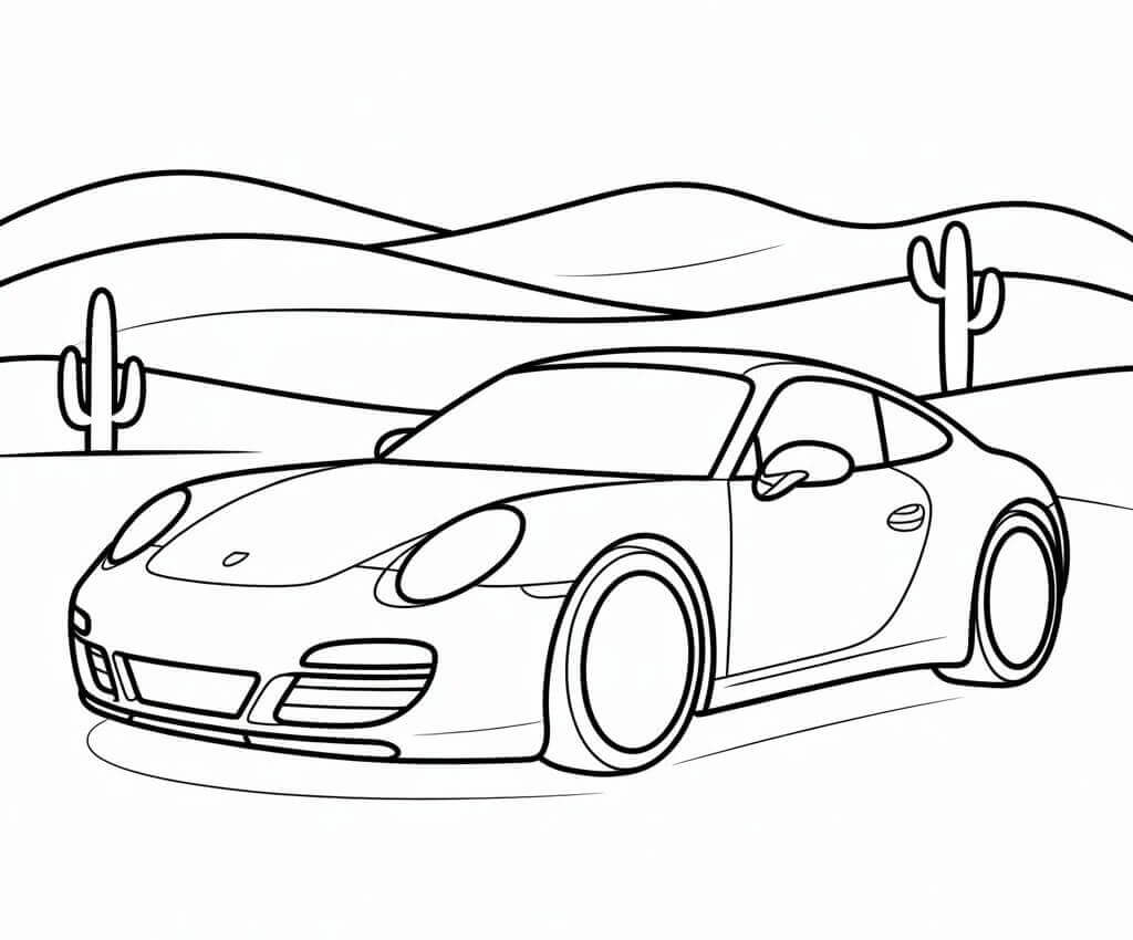 Porsche da imprimere da colorare