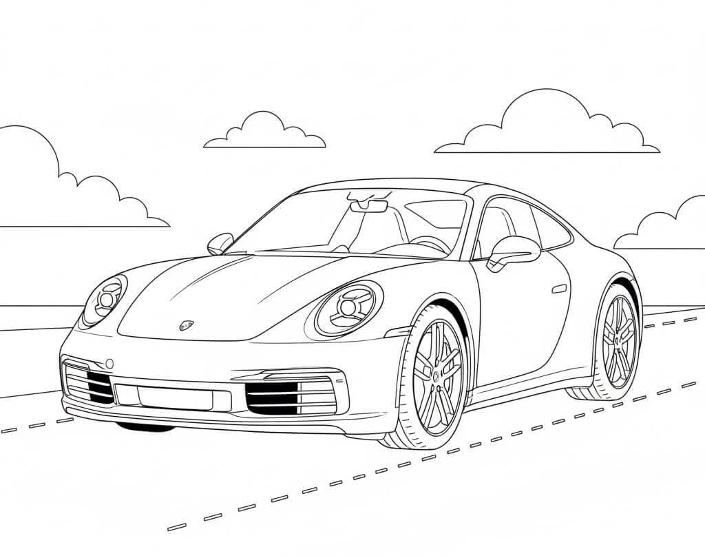Porsche da stampare da colorare
