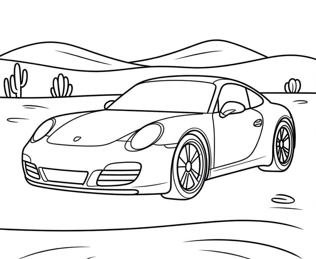 Porsche per bambini da colorare