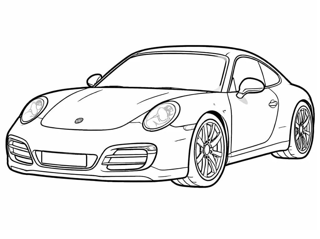 Porsche semplice da colorare